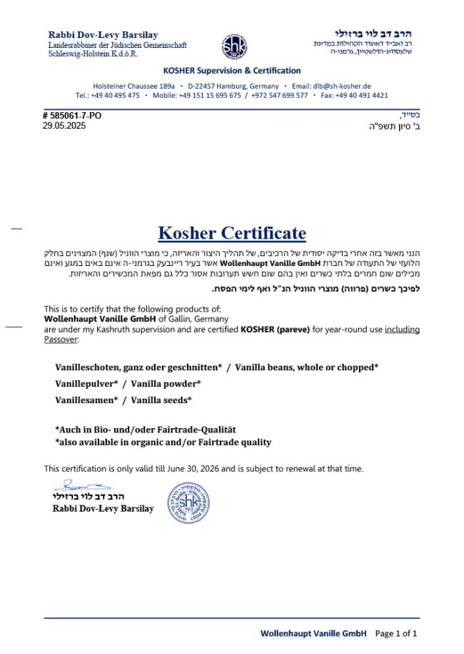 SHK-Kosher (includig Passover)
