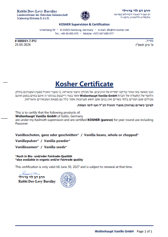 SHK-Kosher (includig Passover)