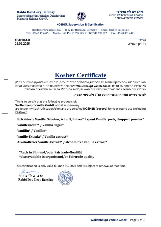 SHK-Kosher (excluding Passover)